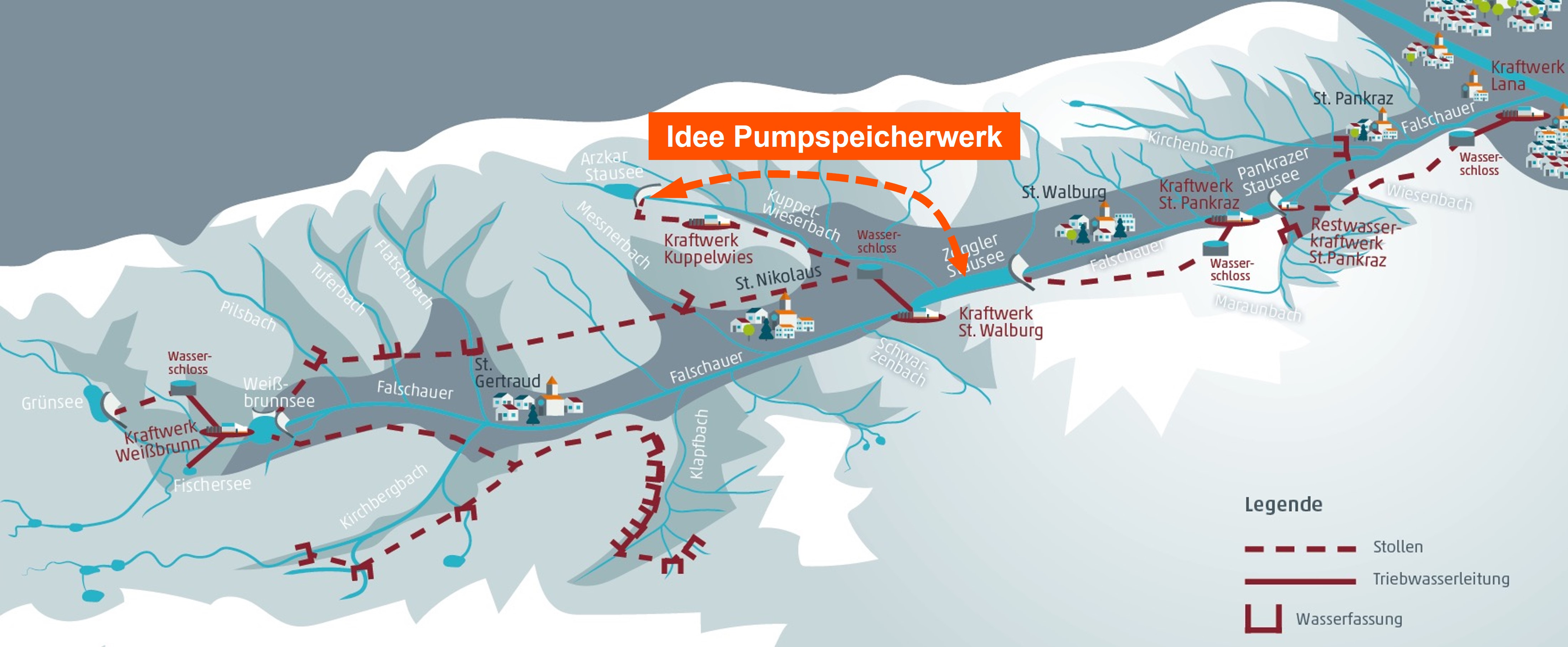 Idee Pumpspeicherwerk